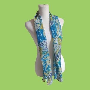 Sheer blue and green scarf